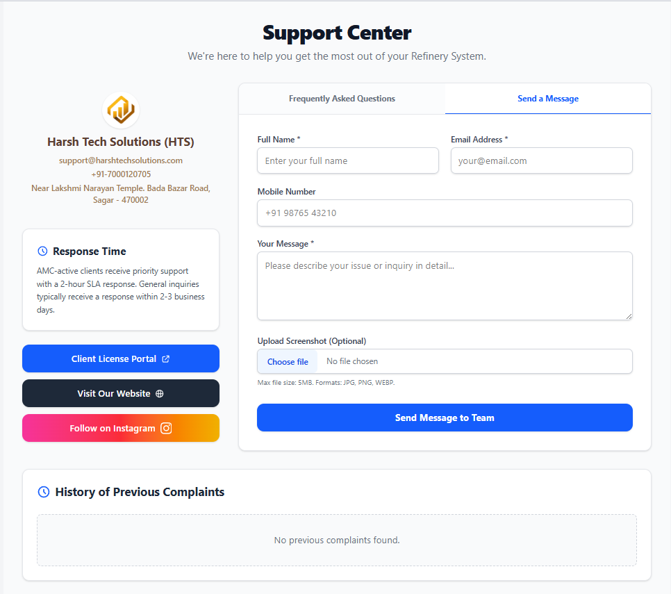 HTS Support Center